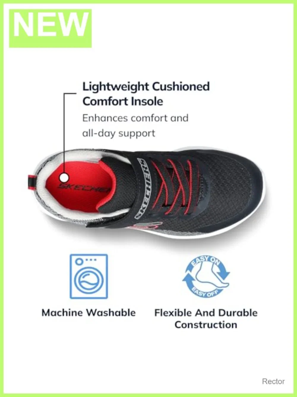 Skechers Boys Microspec II Zovrix Sneakers Athletic Comfort Machine Washable